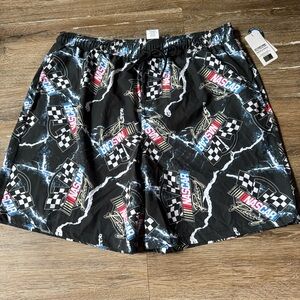 Nascar Men's Black Swim‎ Trunks Board Shorts Size 2XL Drawstring Lined New